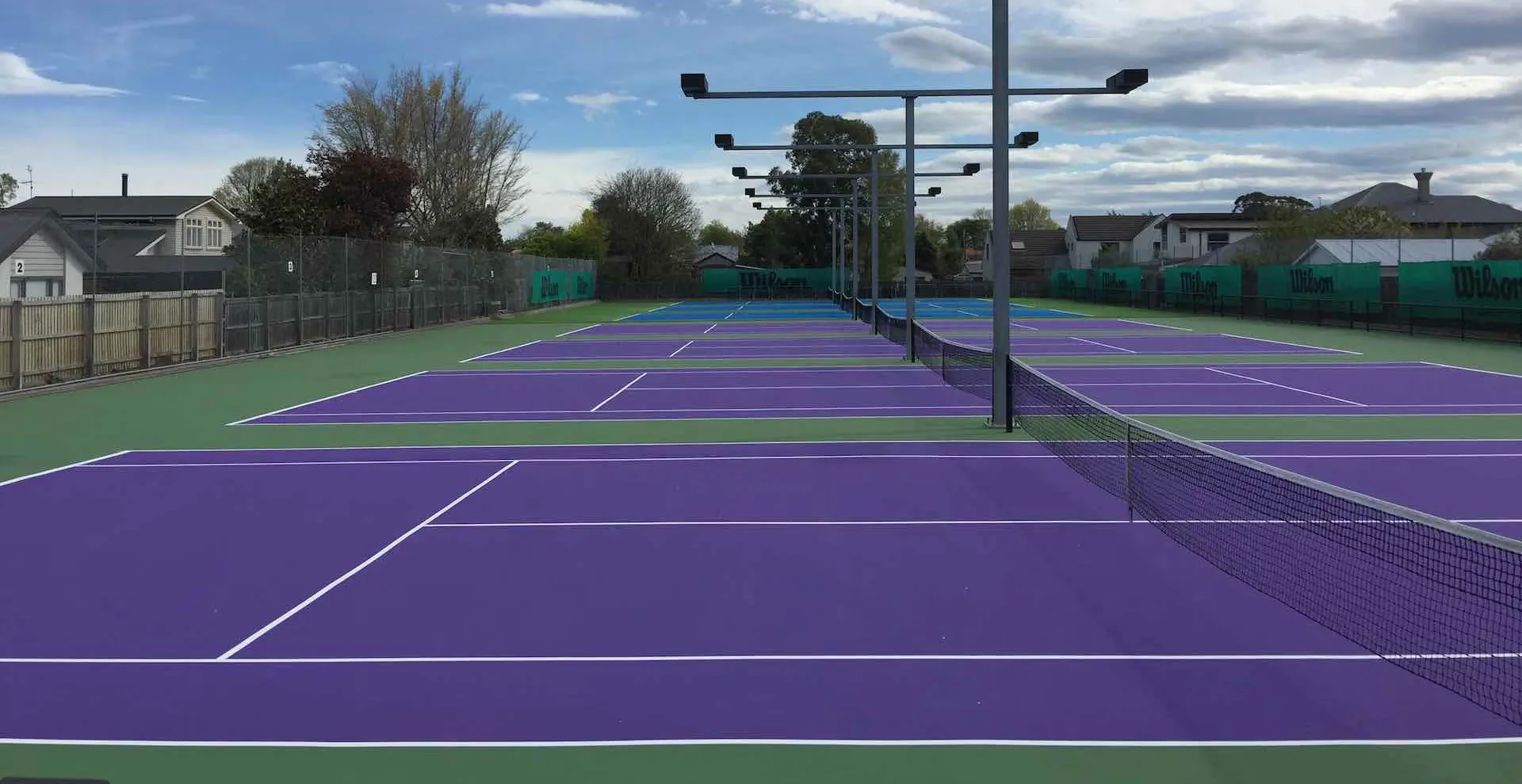The Waimairi Tennis Courts in 2018 having just been resurfaced