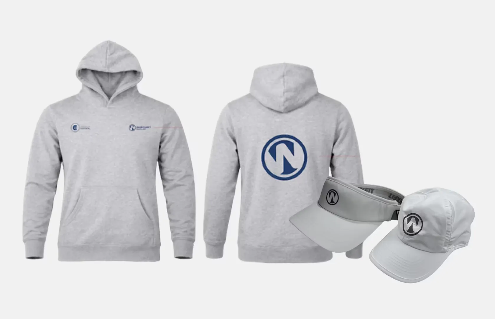 Waimairi Tennis Club junior hoody front and back, with visor and cap