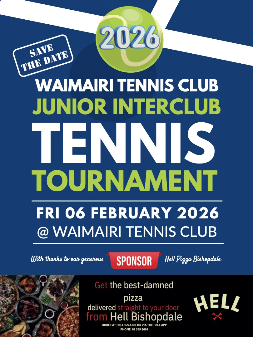 Junior Open tournament - Waitangi weekend 2026 poster