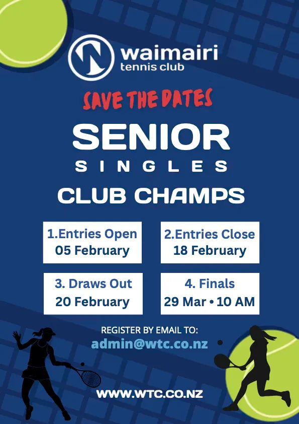 Senior Singles Club Champs poster